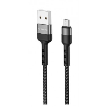 USB kabelis Borofone BX34 microUSB 1.0m melns