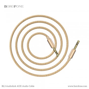 Audio adapter 3,5mm to 3,5mm Borofone BL3 gold