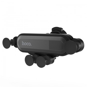 Automašīnas tālruņa turētājs Hoco CA51 uzstādīts uz ventilācijas režģa, melns-pelēks