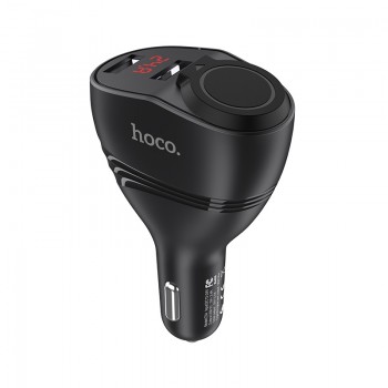 Car charger Hoco Z34 with 2 USB connectors (3.1A)  with LED display black