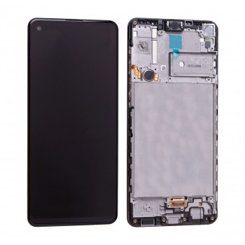 Displejs Samsung A217F A21s ar skārienjūtīgo paneli ar rami oriģināls Black (service pack)