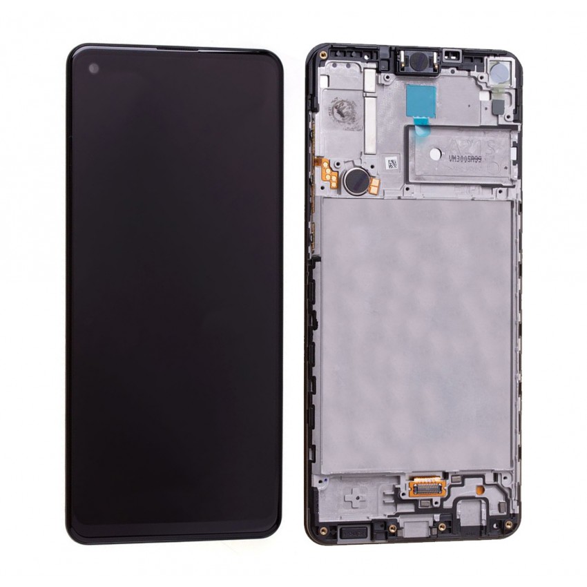 Displejs Samsung A217F A21s ar skārienjūtīgo paneli ar rami oriģināls Black (service pack)