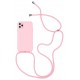 Maciņš Strap Silicone Case Apple iPhone 12 mini rozā