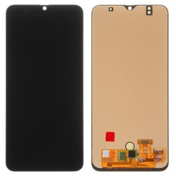 Displejs Samsung A505 A50 ar skārienjūtīgo paneli melns OLED (real size)
