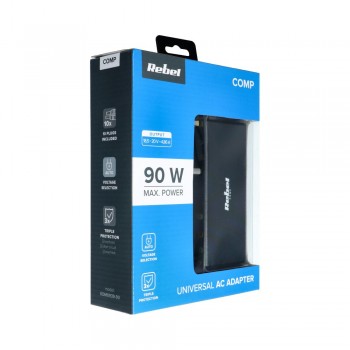 Charger universal REBEL for Notebook/Laptop 90W/18-20V black