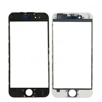 LCD stikls Apple iPhone 6 ar rāmi un OCA balts V3
