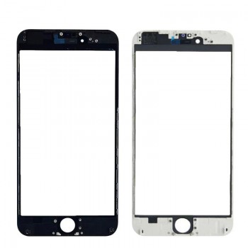LCD stikls Apple iPhone 6 Plus ar rāmi un OCA melns V3