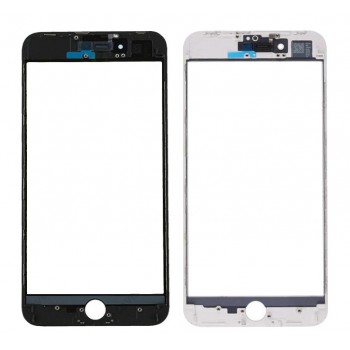 LCD stikls Apple iPhone 8 Plus ar rāmi un OCA melns V3