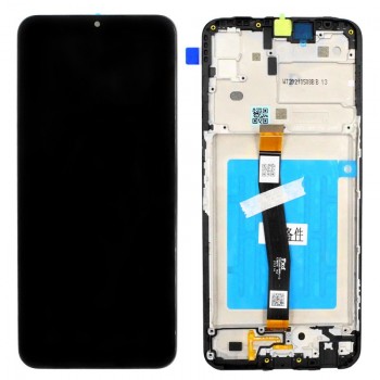 Displejs Samsung A226 A22 5G ar skārienjūtīgo paneli ar rami oriģināls Black (service pack)