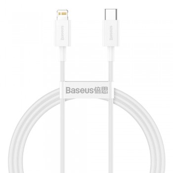 USB kaabel Baseus Superior alates Type-C kuni Lightning PD 20W 1.0m valge CATLYS-A02