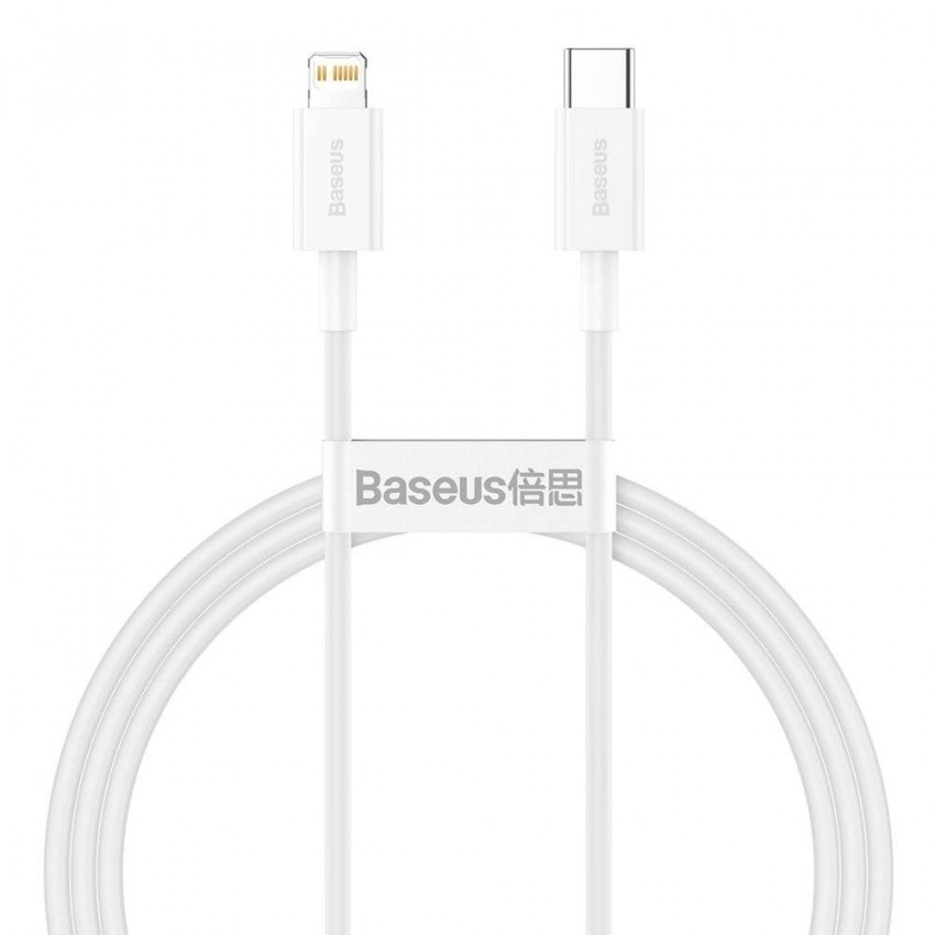 USB kabelis Baseus Superior no Type-C uz Lightning PD 20W 1.0m balts CATLYS-A02