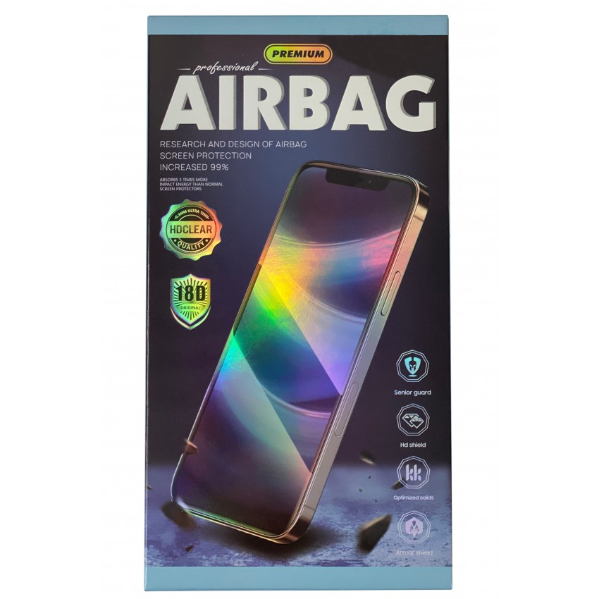 LCD aizsargstikls 18D Airbag Shockproof Apple iPhone 12 Pro Max melns