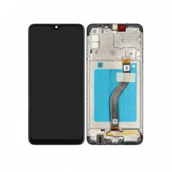 Displejs Samsung A528 A52S 5G ar skārienjūtīgo paneli ar rami oriģināls Awesome Black (service pack)