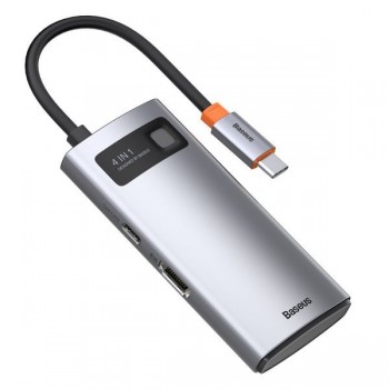 Parveidotājs Baseus Metal Gleam Series HUB 4in1, USB-C to USB 3.0 + USB 2.0 + HDMI + USB-C PD CAHUB-CY0G