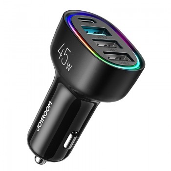 Car charger Joyroom JR-CL09 LED 4xUSB (PD, QC) 45W black