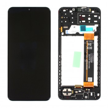 Displejs Samsung A135 A13 4G ar skārienjūtīgo paneli ar rami oriģināls Black (service pack)