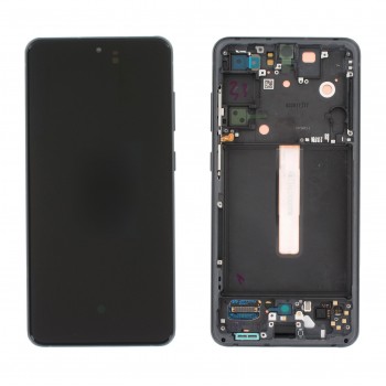 LCD ekraan Samsung G990 S21 FE puuteekraani ja raamiga originaal Graphite (service pack)