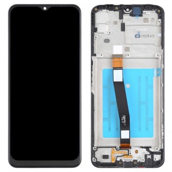 Displejs Samsung A136 A13 5G ar skārienjūtīgo paneli ar rami oriģināls Black (service pack)