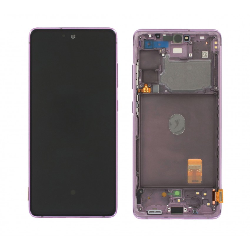 Displejs Samsung G780F S20 FE ar skārienjūtīgo paneli ar rami oriģināls Cloud Lavender (service pack)