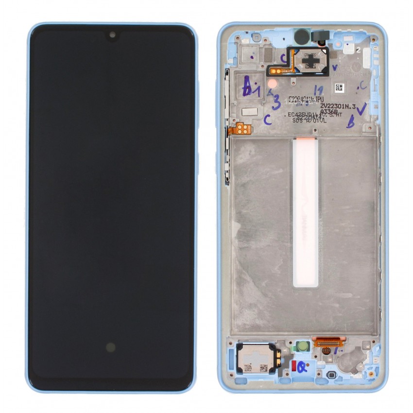LCD screen Samsung A336 A33 5G  with touch screen and frame original Awesome Blue (service pack)