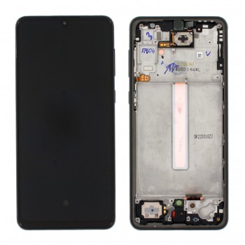 Displejs Samsung A336 A33 5G ar skārienjūtīgo paneli ar rami oriģināls Awesome Black (service pack)