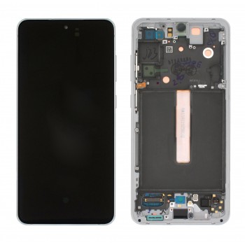 LCD ekraan Samsung G990 S21 FE puuteekraani ja raamiga originaal White (service pack)