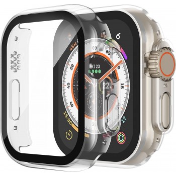 LCD kaitsev karastatud klaas/ümbris 360 degree cover Apple Watch 45mm läbipaistev