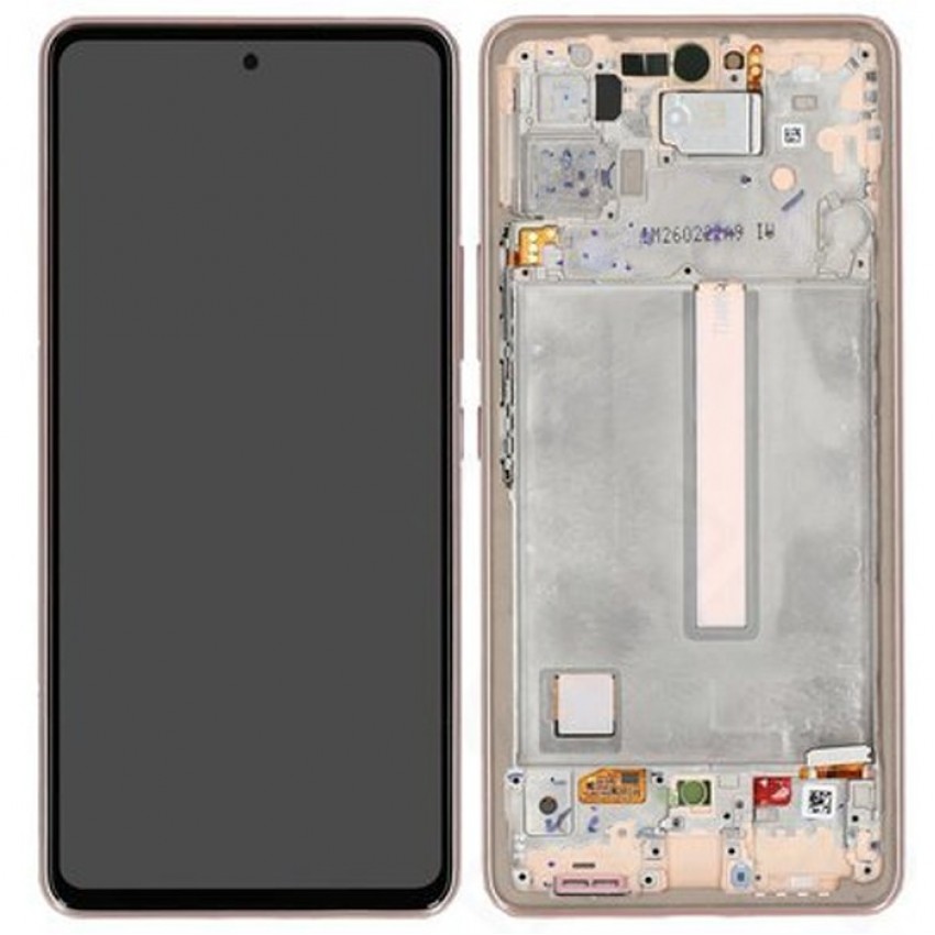 Displejs Samsung A536 A53 5G ar skārienjūtīgo paneli ar rami oriģināls Awesome Peach (service pack)