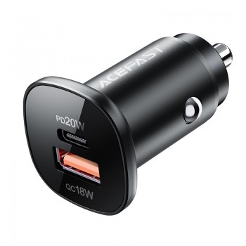 Car charger Acefast B1 Mini 38W USB-C+USB-A black