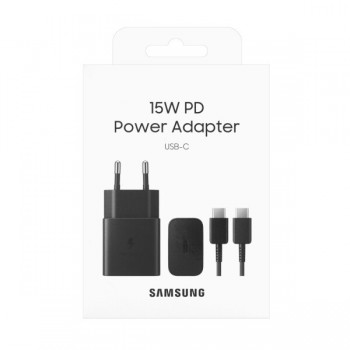 Lādētājs Samsung EP-T1510XBEGEU 15W + kabelis Type-C 1m melns