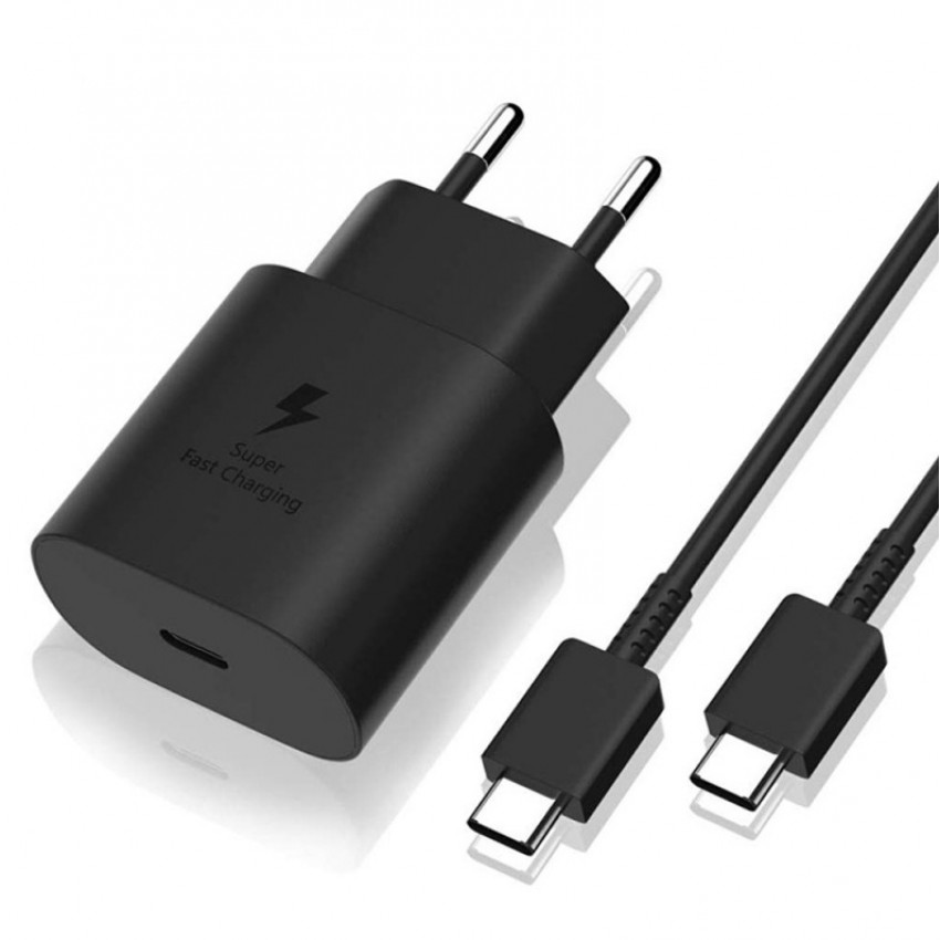 Charger Samsung EP-TA800NB 25W + Type-C cable 25W black