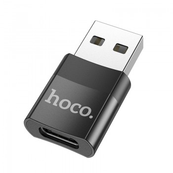 Parveidotājs Hoco UA17 USB-A to Type-C melns