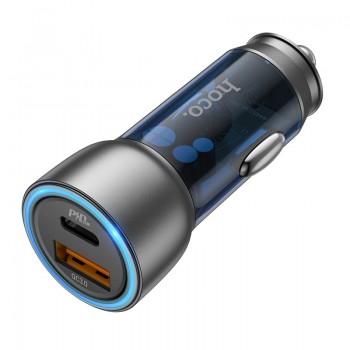 Auto lādētājs Hoco NZ8 43W USB-A/Type-C PD25W+QC3.0 zils