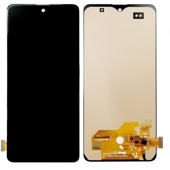 Displejs Samsung A515 A51 ar skārienjūtīgo paneli ar rami black OLED (small size)