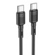 USB kabelis Hoco X83 60W Type-C to Type-C 1.0m melns