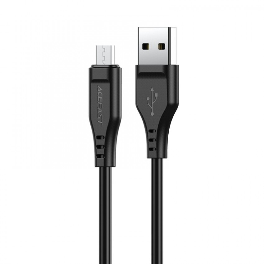 USB kabelis Acefast C3-09 USB-A to MicroUSB 1.2m melns