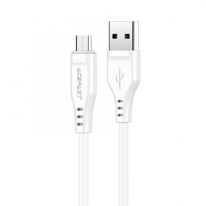 USB kabelis Acefast C3-09 USB-A to MicroUSB 1.2m balts