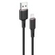 USB kabelis Acefast C2-02 MFi USB-A to Lightning 1.2m melns