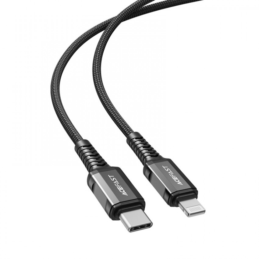 USB kabelis Acefast C1-01 MFi PD30W USB-C to Lightning 1.2m melns