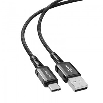 USB kabelis Acefast C1-04 USB-A to USB-C 1.2m melns