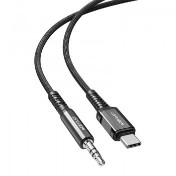 Audio parveidotājs Acefast C1-08 USB-C to 3.5mm (M) 1.2m melns