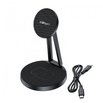 Wireless charger Acefast E8 2-in-1 15W magnetic black