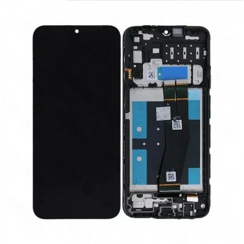 Displejs Samsung A145 A14 4G ar skārienjūtīgo paneli ar rami oriģināls Black (service pack)