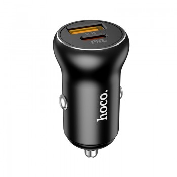 Car charger Hoco NZ5 PD30W+QC3.0 Type-C/USB-A black