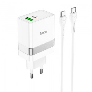 Charger Hoco N21 USB-A/Type-C PD30W+QC3.0 + Type-C white