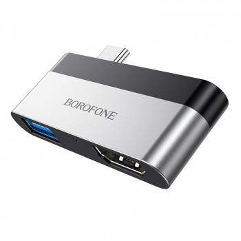 Parveidotājs Borofone DH2 Type-C to HDMI + USB3.0 pelēks