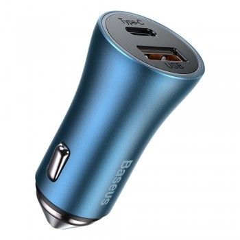 Car charger Baseus Golden Contactor Pro 40W Type-C/USB-A blue CCJD-03