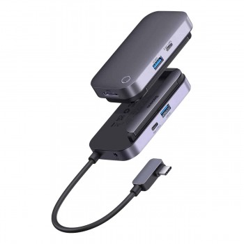 Adapter Baseus PadJoy HUB Type-C to USB3.0 + HDMI + Type-C grey WKWJ000013