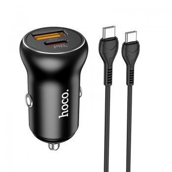 Car charger Hoco NZ5 PD30W+QC3.0 Type-C/USB-A + Type-C 1.0m black