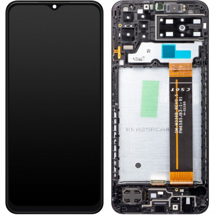Displejs Samsung A137 A13 4G 2022 ar skārienjūtīgo paneli ar rami oriģināls Black (service pack)